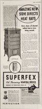 1933 Print Ad Superfex Oil Burning Heating Stoves Perfection Cleveland,Ohio - £13.40 GBP