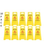 10 PACK Restaurant Caution Wet Mop Bucket Floor Yellow Folding Sign Comm... - £85.05 GBP