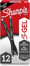 SHARPIE S-Gel, Gel Pens, Ultra Fine Point (0.38mm), Black, 12 Count - $15.53+