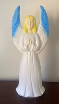 Vtg Christmas Angel 1988 Union  30&quot; Light Up Angel Blow Mold Blue Wing Works VGC - £41.96 GBP