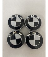 BMW wheel center cap set of four 56mm Black and white Free shipping - $24.70