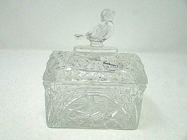 VTG CRYSTAL HOFBAUER BYRDES COVERED TRINKET BOX 3-3/4&quot;W  - $26.68
