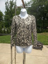 Nwot Talbots Black&amp;Beige Metalic Sparke Sweater Ps - £23.59 GBP