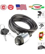 Heavy Duty Bike Lock: Key Lock with 6ft Braided Steel Cable &amp; Mounting B... - $27.89 CAD