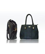  Black Handbag with Shoulder Strap   Faux Leather with Glitter Shoulder Bag - $32.20