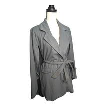 Shein Women&#39;s Plus Size 2XL Gray Grey Cape Jacket Coat with Tie Belt  - $16.82
