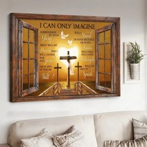 Wooden cross golden heart I can only imagine Gift for Jesus Christ Canvas Wall  - £18.28 GBP+
