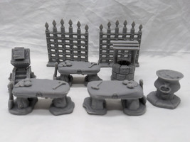 (8) Fantasy Miniature RPG Terrain Porticullis Blacksmith Station Well Po... - £21.42 GBP