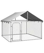  Dog Kennel Silver Galvanized steel, polyethylene Large Dog Kennel - $4,232.45 MXN
