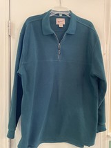 Vintage Men&#39;s Woolrich Fleece Pullover 1/4 Zip Navy Blue Polartec Size XL - $51.63