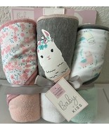 Baby Kiss 3 Pack Hooded Towels Pink Llama Warm Soft Cozy Absorbent New - $20.99