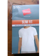 Hanes Men&#39;s Slim Fit White Crew Neck T-Shirt Undershirts 3pk S 34&quot;-36&quot; - $13.86