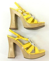 Ellie Yellow Strappy Disco Funky Platform Sandals Womens Size 8 *** - £34.83 GBP