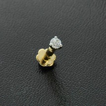 3 MM Simulé Diamant Solitaire Clou Piercing Nez Broche 14k or Jaune Plaqué - £16.25 GBP