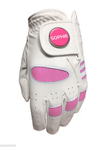 Chicas Junior Golf Guante. Blanco / Rosa. &quot;Niña Nombre&quot; Bola Marcador Todo - £7.29 GBP