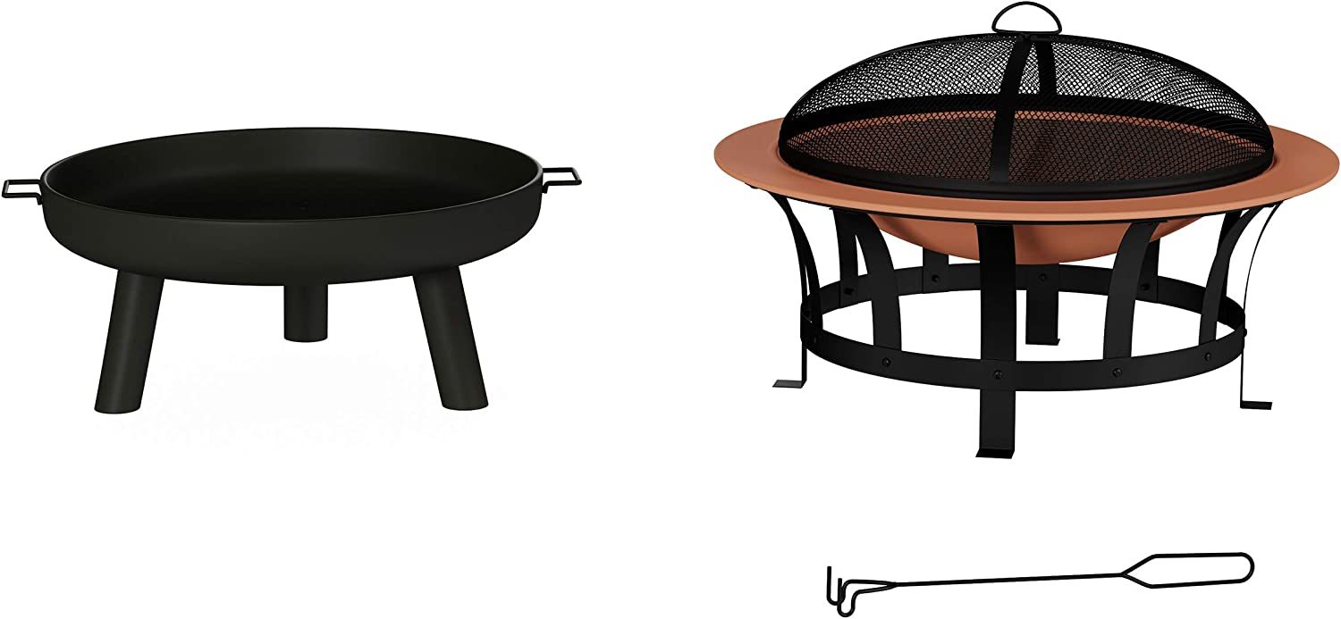 TOLOYE Tabletop Fire Pit, Portable Table Top Fire Pit Bowl Cement