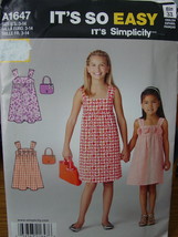 Sewing Pattern Childs 3-14 Sundress, Easy 1647 UNCUT - £1.56 GBP