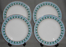 1998 Set (4) Sakura Santa&#39;s Retweet Pattern Dinner Plates Holiday - Christmas - £53.56 GBP