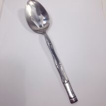 Vintage Reed &amp; Barton Regal Bamboo pierced slotted serving spoon Korea R... - $29.00