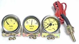 Smiths Replica Kit- Temp + Amp + Fuel Gauges yellow face with chrome bez... - $48.51