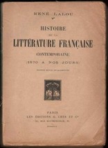 Contemporary French Literature Lalou 1924 History Romanticism - £81.88 GBP