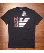 Emporio Armani EA7 $125 Men&#39;s Signature Crew Neck Black Cotton T-Shirt T... - $81.22 CAD