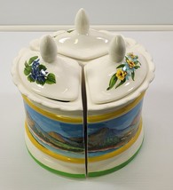 *CB) Unique Vintage 1978 3-piece Ceramic Container Colorful Hand Painted... - $148.49