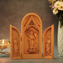 Jesus Christ and Angels Handmade Prayer Altar Catholic Triptych Religious Gifts  - £71.84 GBP