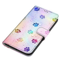 Anymob iPhone Case Fashion Magnetic Flip Rainbow Dog Foot Marks Leather Cover - £21.16 GBP
