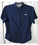Pre-Owned Columbia Sportswear Co. SS Dark Navy Button Front Shirt, Large - $145.39 MXN