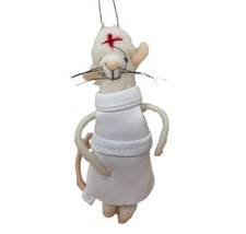 Silver Tree Surgical Nurse Felted Dressed Mouse Ornament NWT  - $11.63