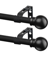 2 barras cortinas negras 28 a 48 pulgadas 5 8 pulgada cortina cafe cocina - $28.02 CAD