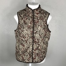 Croft &amp; Barrow Women&#39;s Button up Puffer Vest ~ Sz M ~ Brown ~ Sleeveless - £12.77 GBP