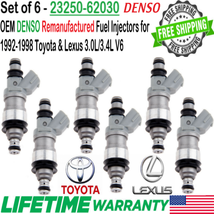 Genuine DENSO 6PCS Fuel Injectors for 1992-1998 Toyota and Lexus 3.0L V6... - $148.49