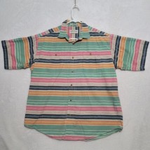 Vintage Orvis Mens Shirt Size L Large Striped Short Sleeve Button Casual - $27.87