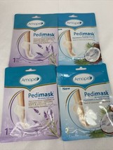 (4) Amope Pedimask Foot Sock Mask Lavender ￼Coconut Oil Rejuvenate Feet 1 Pair - £9.34 GBP