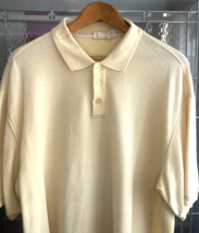 Vintage 90s Apparel Zone Yellow Polo Shirt XXL  Knit Ribbed Textured - £13.74 GBP