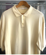 Vintage 90s Apparel Zone Yellow Polo Shirt XXL  Knit Ribbed Textured - $17.77