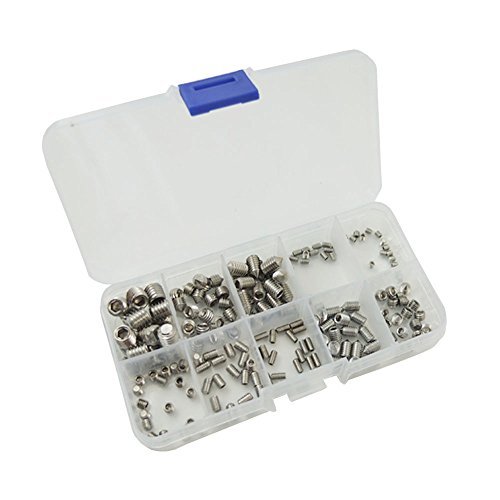 Bluemoona 200 Pcs - Stainless Steel 304 Allen Head Socket Hex Set Grub Screw Cup