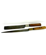 Antique Vintage Japanese Handmade Steel Chef Knives Lot of 2 - €105,42 EUR