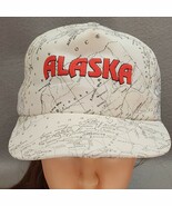 Vintage ALASKA State Map White Snapback Adjustable Baseball Cap Made in USA - $14.50