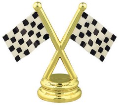 Crossed Flags Figure Race Car Racing Sport Trophy Award LOW AS $2.99 ea T-104 - $0.99+