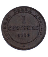 1859 Italian States Tuscany 1 Centesimo, UNC Condition C# 81 - $2,220.93 MXN