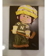 Minnesota North Stars Custom Wall Folk Art 9&quot; x 6&quot;, skating girl with puck - $12.29 CAD