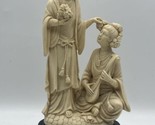 Vintage Asian Chinese Resin Sculpture Women With Pipa - $69.99
