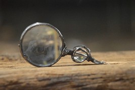 Glass ball Loupe Magnifier Glass pendant clear glass loupe magnifying necklace m - £37.89 GBP