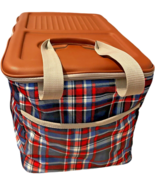 Soft sided Plaid (red/white/blue) PVC Rolling Picnic Insulated Cooler - ... - $335.34 MXN