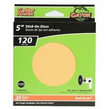 Gator Sanding Disc 25-Pack 5-in W x 5-in L 120-Grit Commercial Stick-on Sanding  - £11.13 GBP