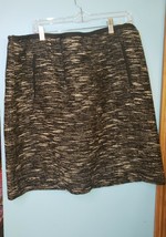TALBOTS Black White Tweed Boucle Lined Straight Pencil Wool blend Skirt Sz 16... - £20.87 GBP