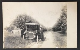 Vintage RPPC 3 Men with Car / Buggy on Dirt Road  Signed H.A. Thiele Unp... - £22.02 GBP